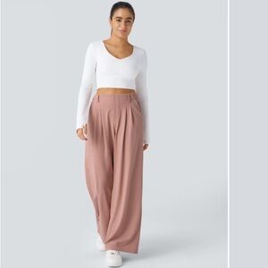 ▪️ Halara High Waisted Side Pocket Wide Leg Waffle Pants - small petite